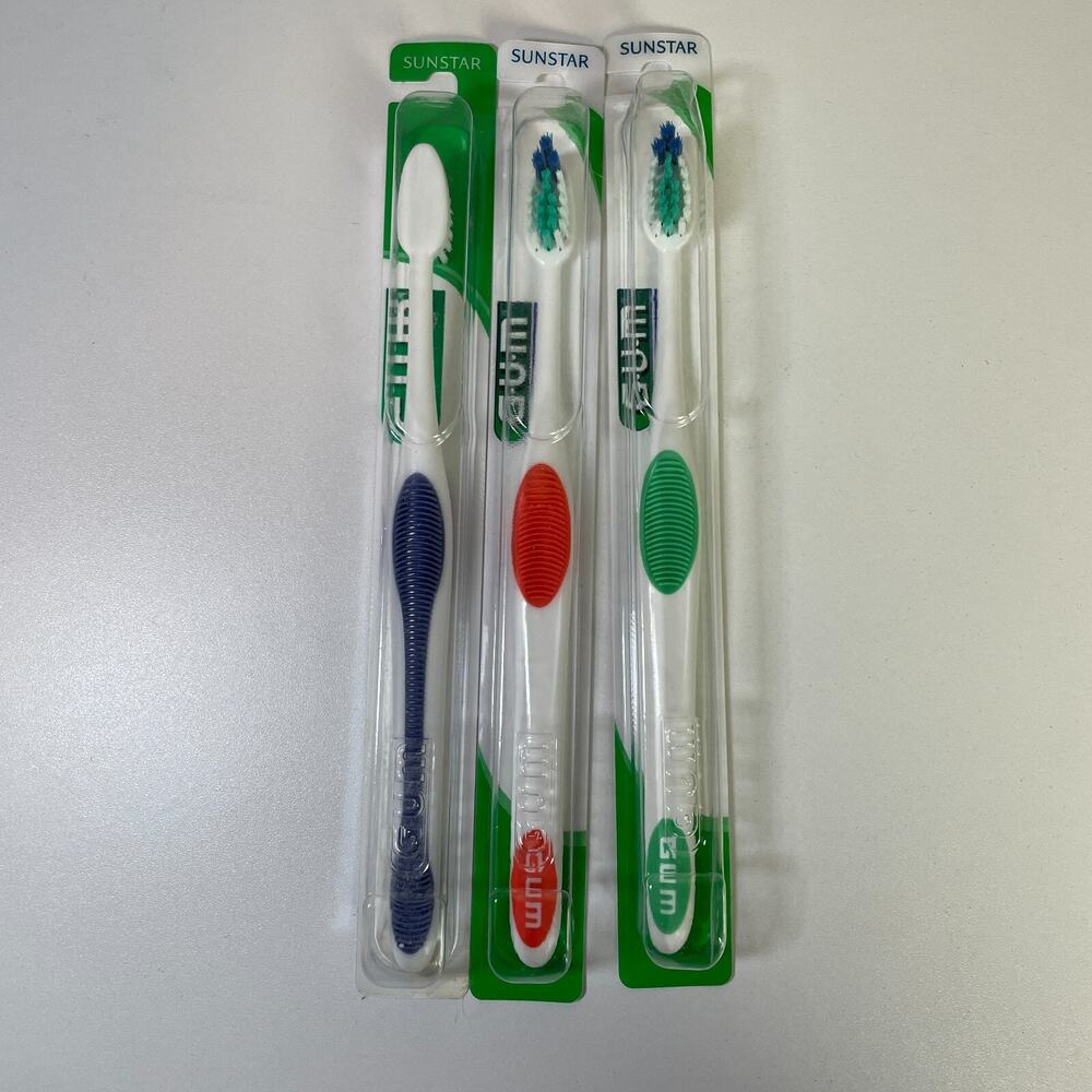 3-PK GUM Super Tip Subcompact Toothbrush 468 Soft Ult Comp Souple